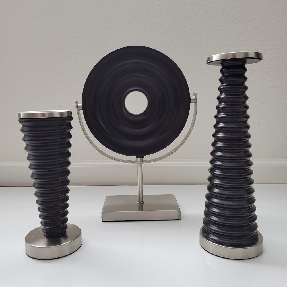 Wooden Candle Holder with Accent